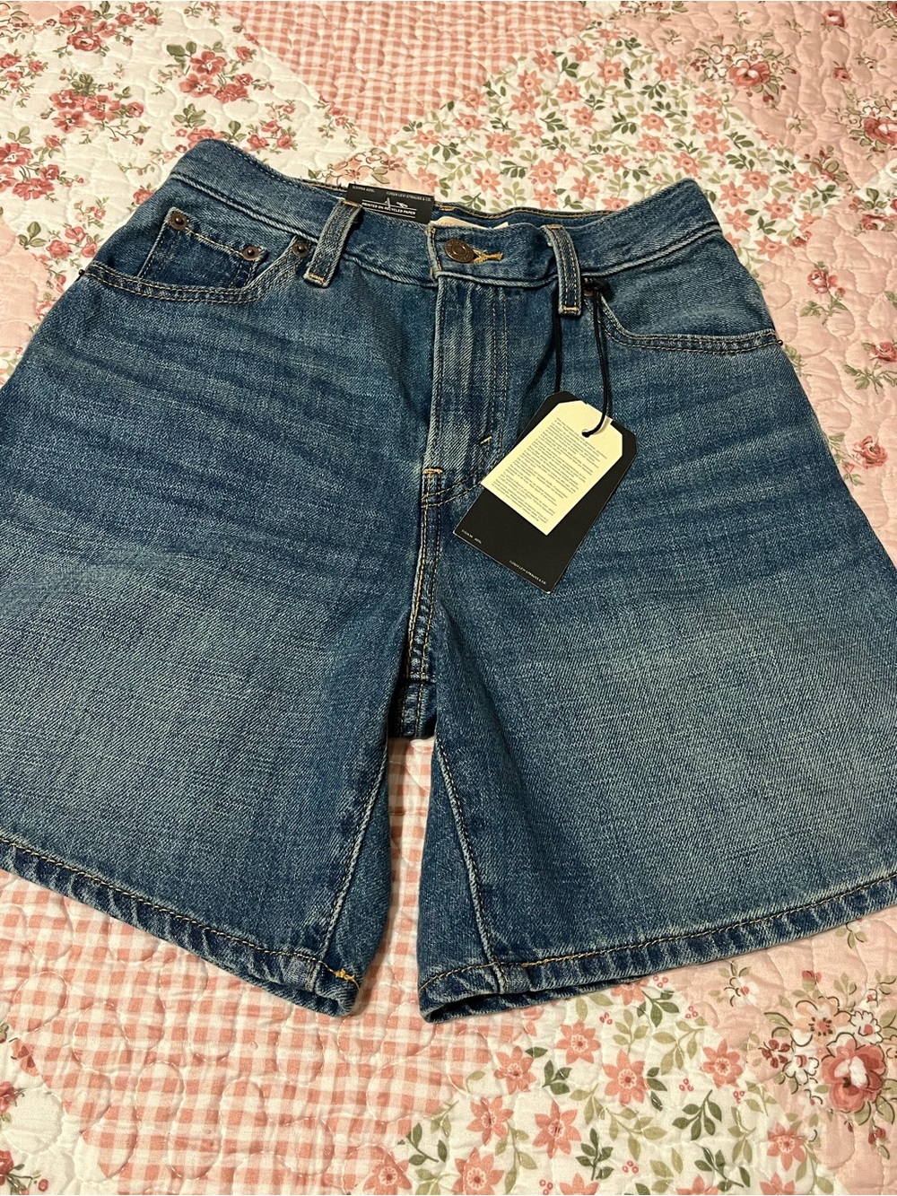 Levi's Blue High-Rise Denim Shorts